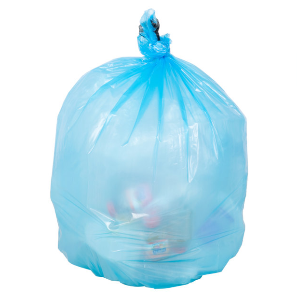 trash bag in blue