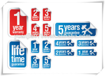 warranty life printed paper labels, serial number sticker labels,labels for electronic products