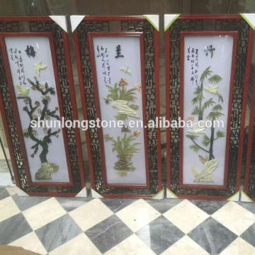 Chinese Onyx carving painting,onyx carving gift,onyx craft art