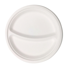 Restaurant compostable disposable 9" 2-Compartment Plate