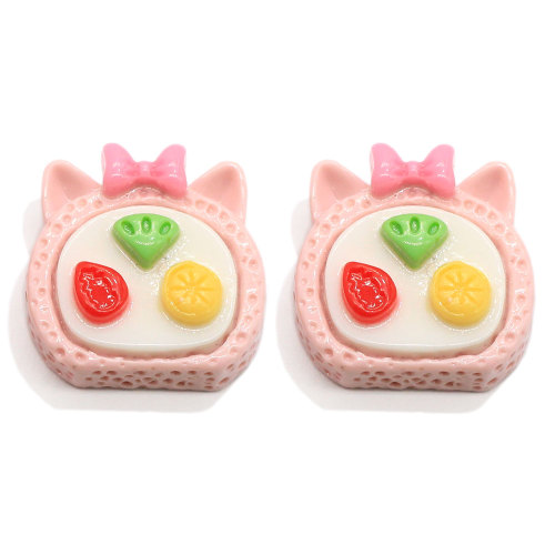 Simulatie Cartoon Cake Roll Plat Hars Cabochon Kawaii Voedsel Plakboek Craft DIY Haaraccessoires Telefoon Decor