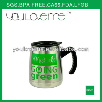green stainless steel coffee mug