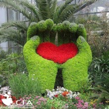 Garden love greenery sculpture topiary fake leaves landscaping statue