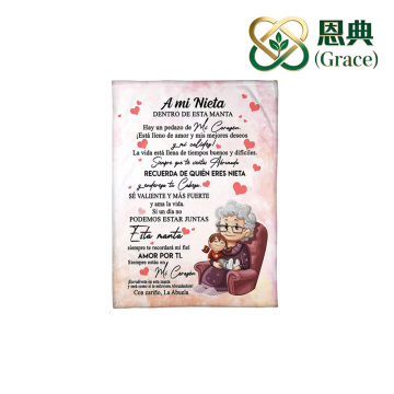 Heartfelt Digital Print Flannel Blanket for Granddaughter