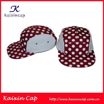 high quality polka dot designed 5 panel cap