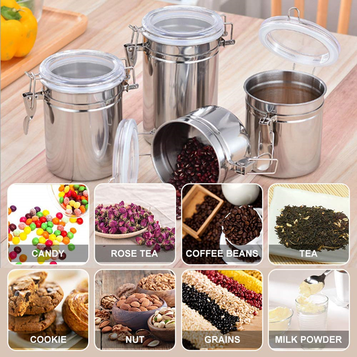 stainless steel food canister set