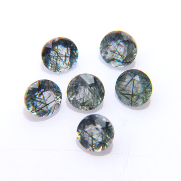 Natural Green Rutilated Quartz Round Shape Loose Stones