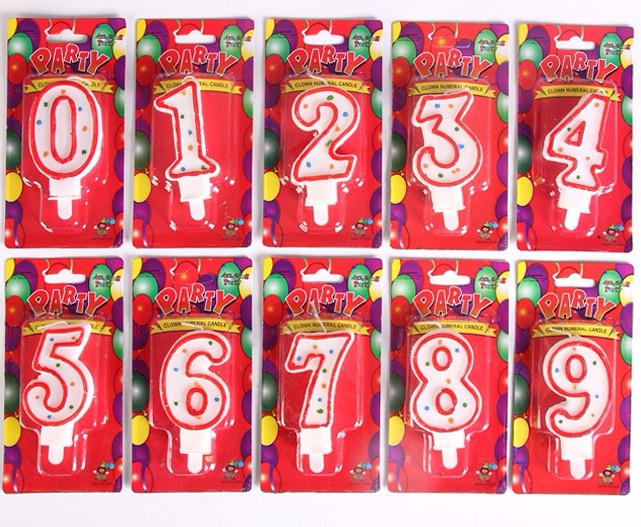 Numero di candele per torta di compleanno Number birthday cake candles