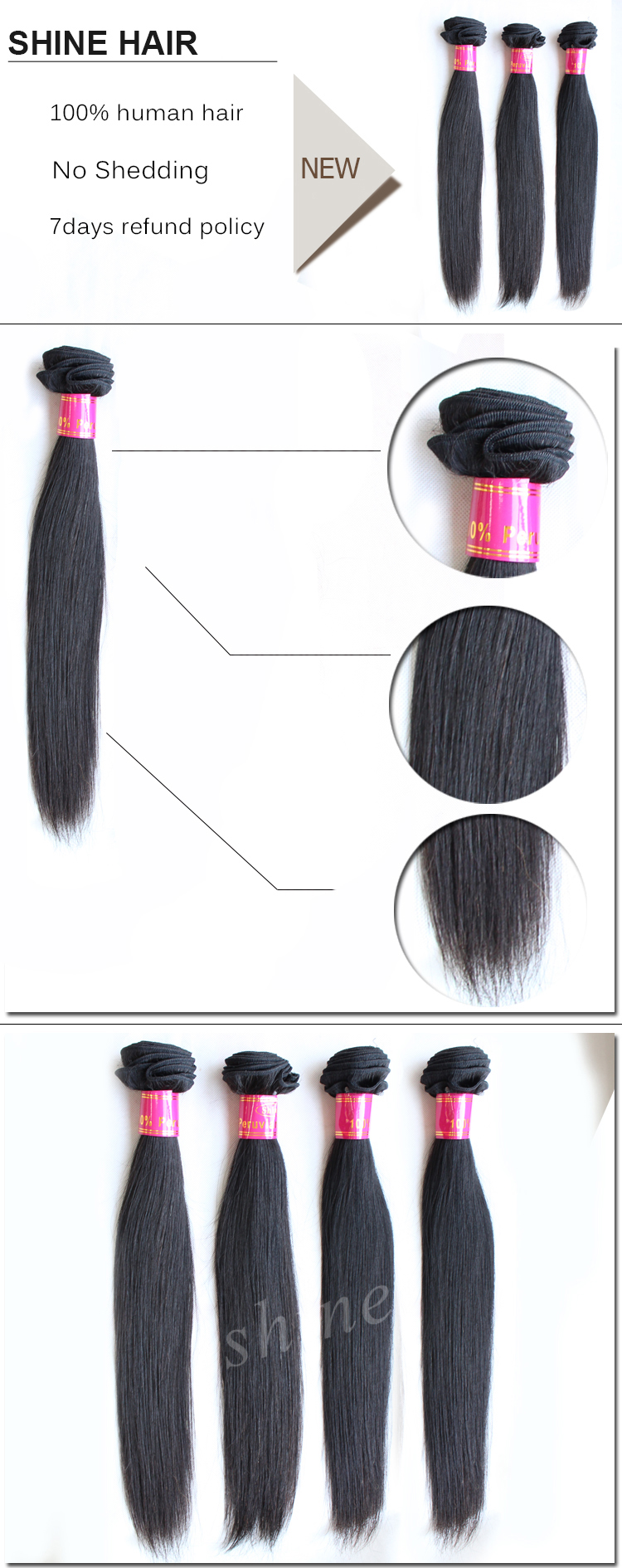 Straight hair bundles