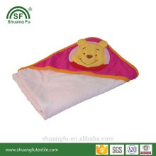 custom 100% cotton embroidery baby hooded blankets