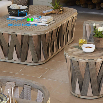 Modern Teak Wood Patio Garden Side Table - Fashionable Outdoor Furniture