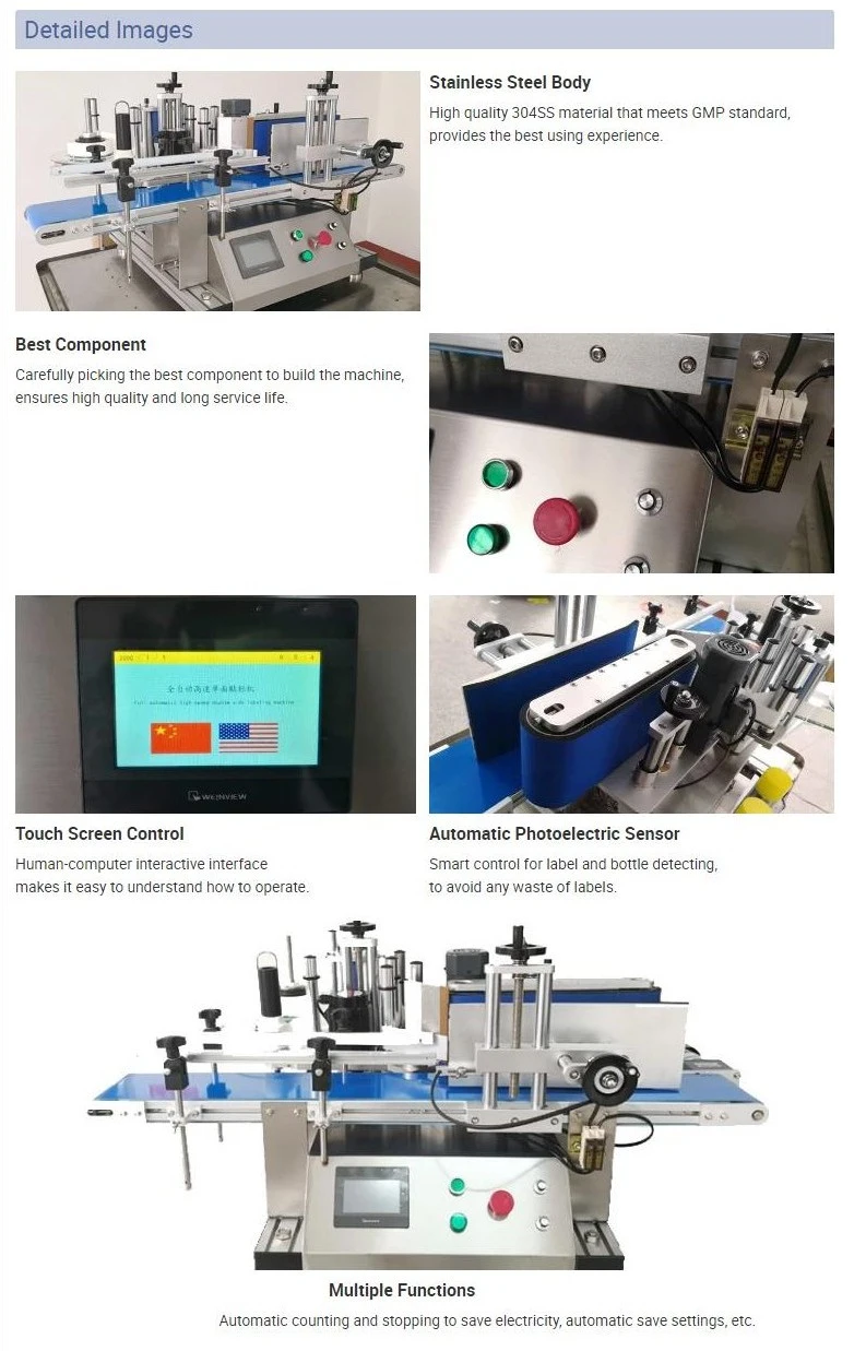 Automatic Desktop Water Bottle Sticker Labeling Machine for Small Bottles for Bottle, Jar, Glass Bottles with Factory Price