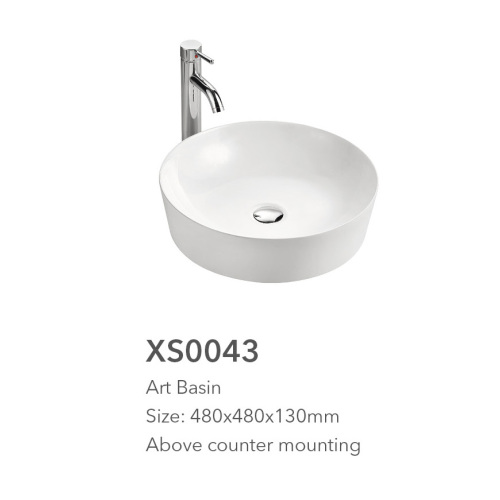 Тонкий керамический сосуд современного дизайна для тщеславия ванной комнаты