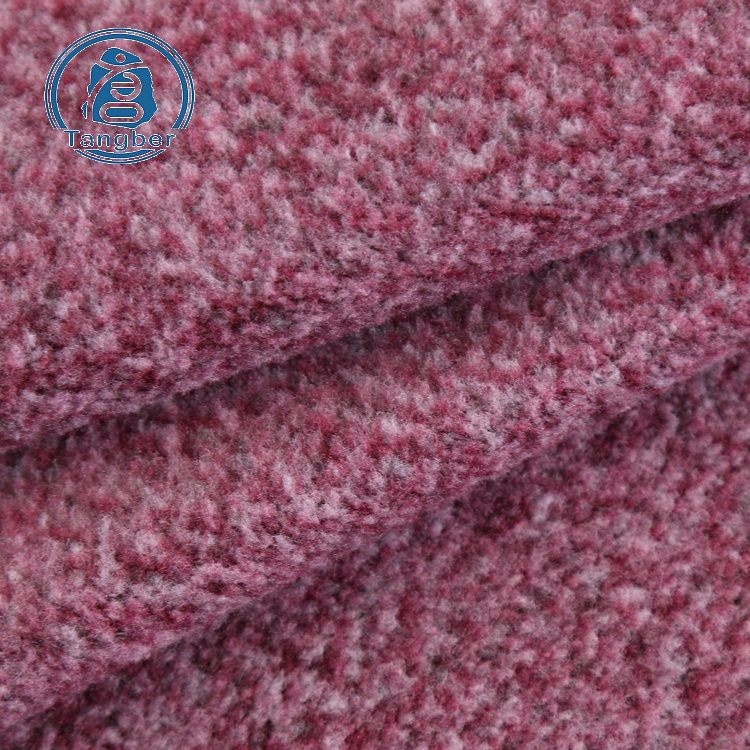 Hot Sale Cationic Dye Hacci Knitted Poly Brushed Back Fleece Fabric