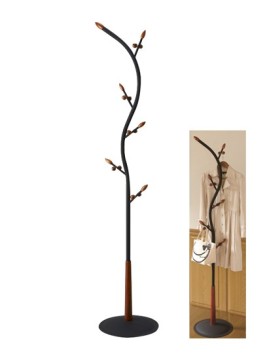 S-line Metal & Wood Hall Tree Coat Hat Rack