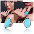 Women's Fashion Oval Zircon Synthetic-Turquoise Ring