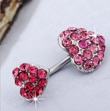 Crystal Magnetic Heart Navel Belly Button Rings