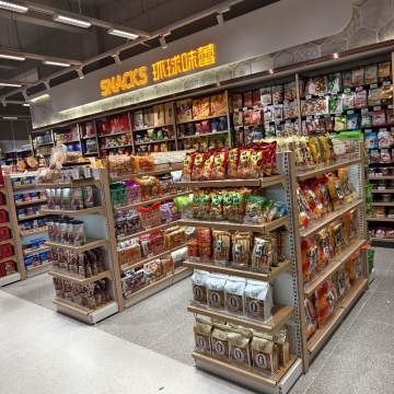 High Load-bearing L-column Shelves for Supermarket