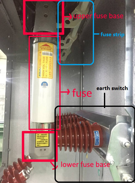 High quality high voltage upper and down fuse holder for indoor SF6 load break switch