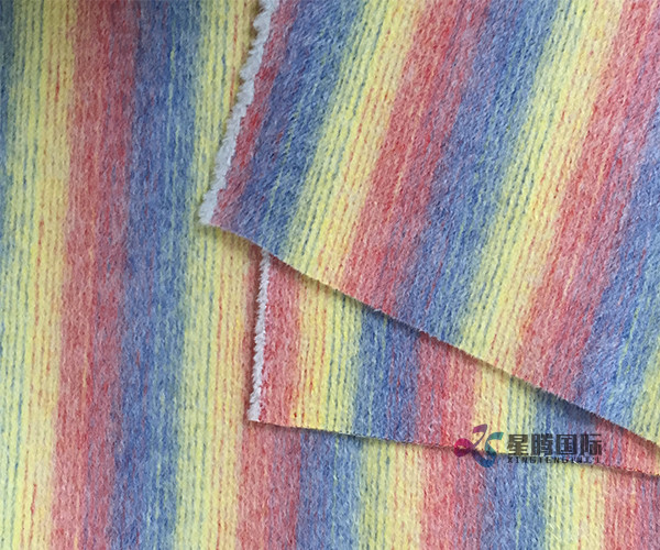 Woven Rainbow Stripe 100% Wool Fabric