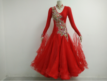 Bright red prom dress
