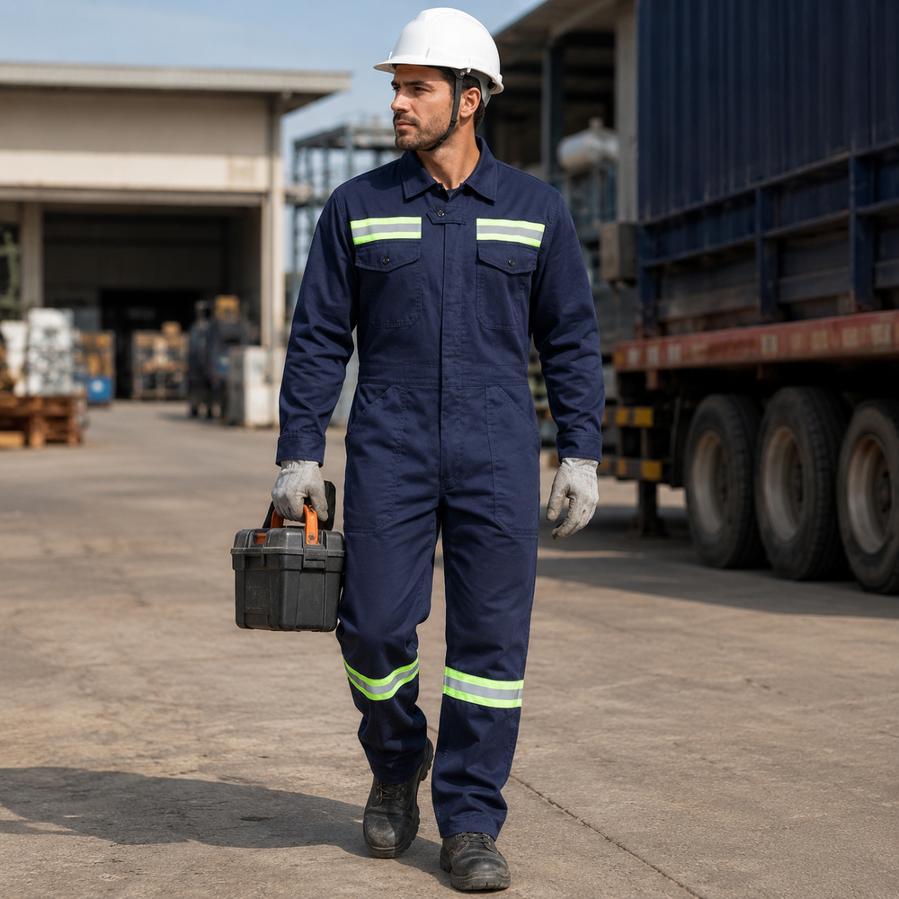 Защитный комбинезон из полиэстера Ripstop со светоотражающей лентой Ripstop Polyester Reflective Tape Safety Workwear Coverall