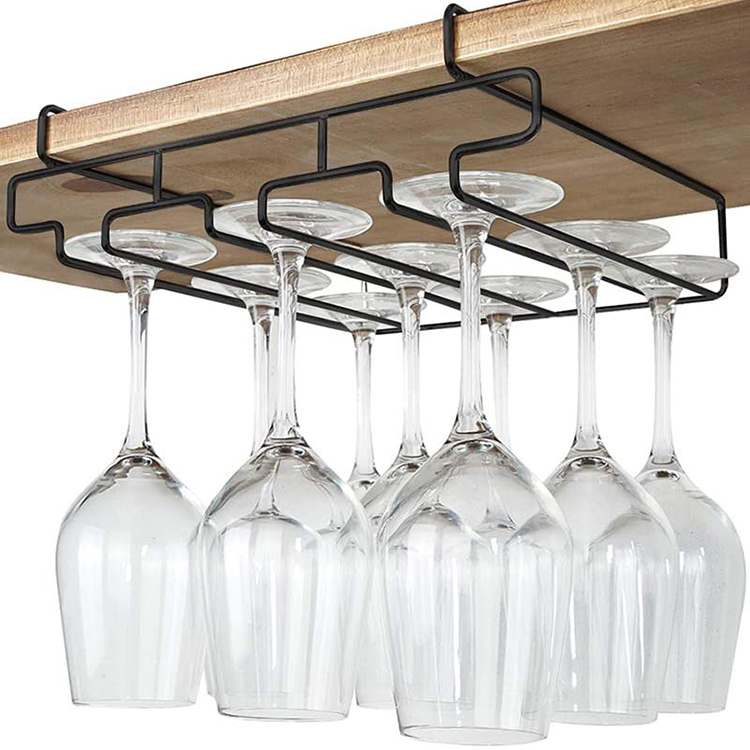 Display Stainless Steel Under Cabinet Wine Glass Rack