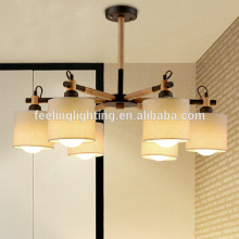 Nordic home decoration cloth shade wood ceiling lamp in stock