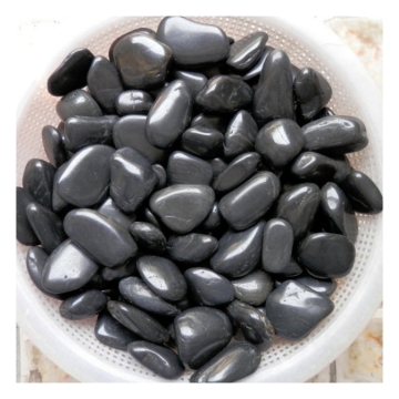 Polished Black Cobble and River Stones for Outdoor Villa Decor