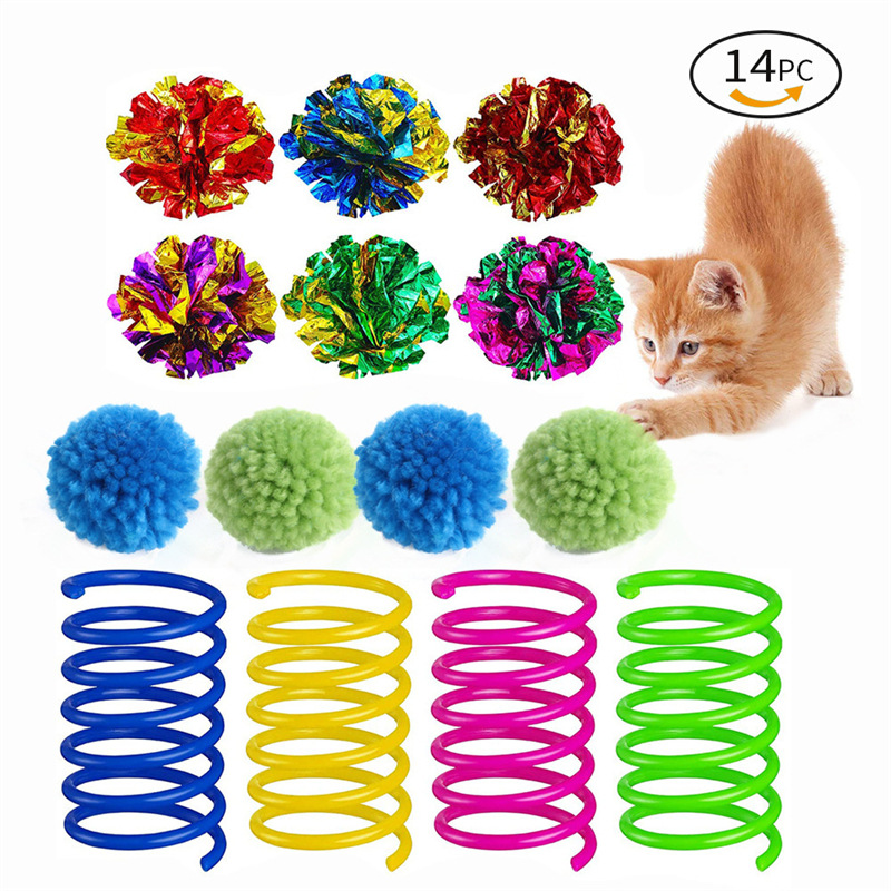 The New Pet Cat Toy Set Rainbow Blue Three-channel Tunnel Through Feather Toys Cat Pet Products