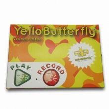 Recordable Voice Greeting Cards/Postcards with Buttons and Battery, Used for Promotional Purposes