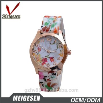 fashionable quartz silicone band colorful lady watches