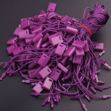 Colorful small locking string tags for apparel