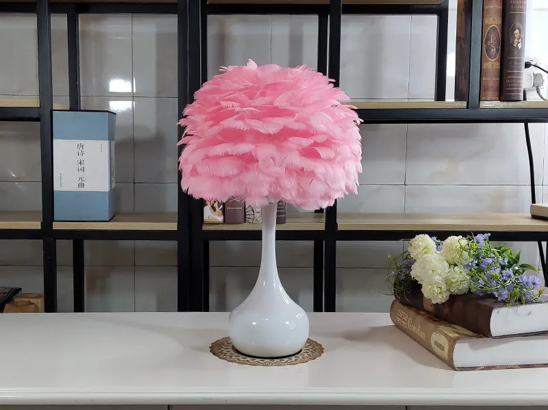 Feather Desk Lamp, Nordic Ins, Warm Decoration, DIY