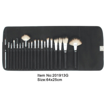 20pcs plastic handle makeup brush kit with satin folder