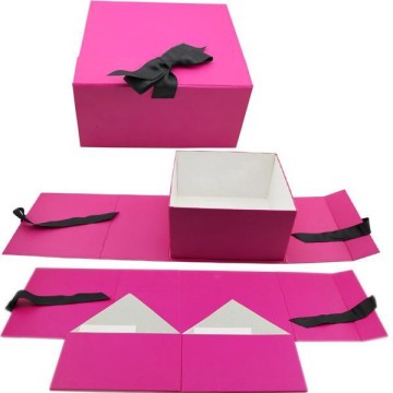 ribbon closures folding paper gift box