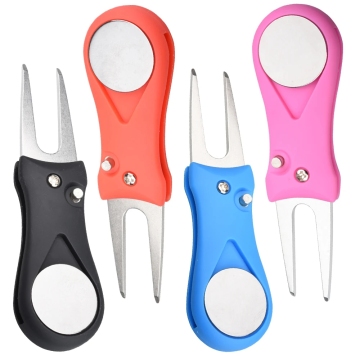 High-Quality Custom Logo Golf Divot Repair Tools: Switchblade Pitchfork Cleaners & Outdoor Accessories