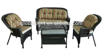 Factory Production Outdoor Black PE Rattan Modern Dining Table Set