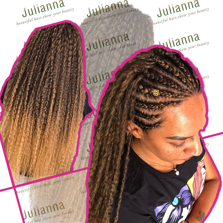 Julianna Free Sample 20Inch Brazilian Curly Crochet Twist Bulk Brazilian Braiding Hair Synthetic Attachment For Black Women