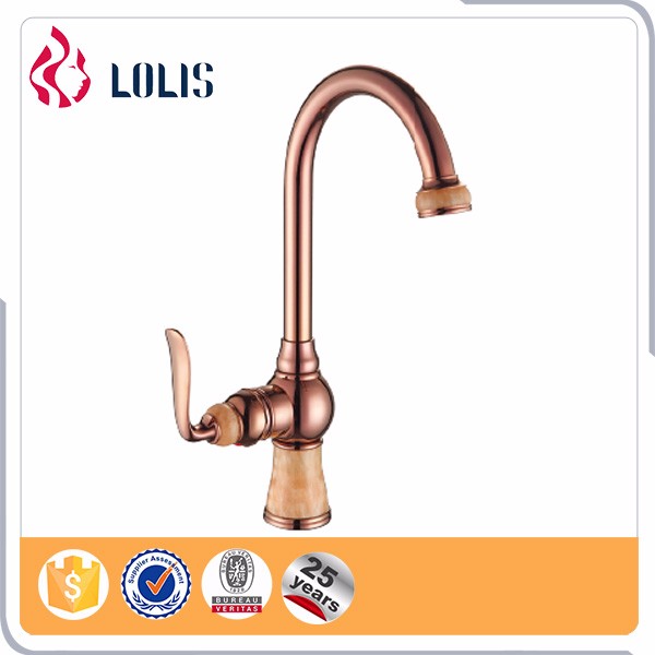 YL-5906-33CO European rose gold plated marble stone kitchen faucet