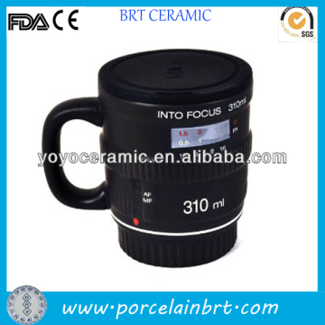 customized black ceramic nikon lens mug