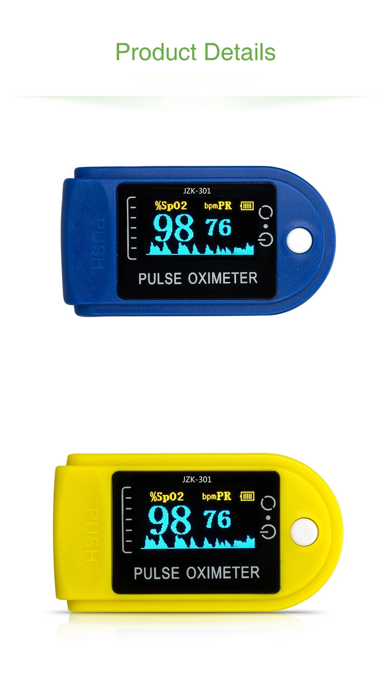 OLED Digital Display Oximetro Rechargeable Fingertip Pulse Oximeter