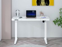 Glass electric wireless charging standing desk