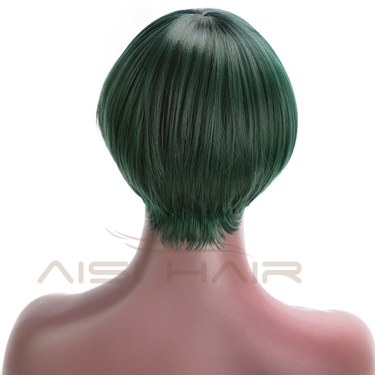 Aisi Hair Short Straight Heat Resistant Synthetic Hair Wig For Black White Women Cosplay Or Party Short Bob Wigs