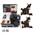 2 Damascus Handmade Tattoo Guns Kit with LED Power