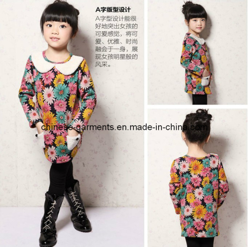 Beautiful Winter Printing Flower Dresses for Girls