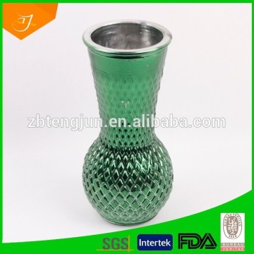 colored glass vase, glass vase with painting, glass vase