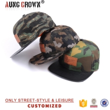 high quality design camo flat brim fitted snapback cap