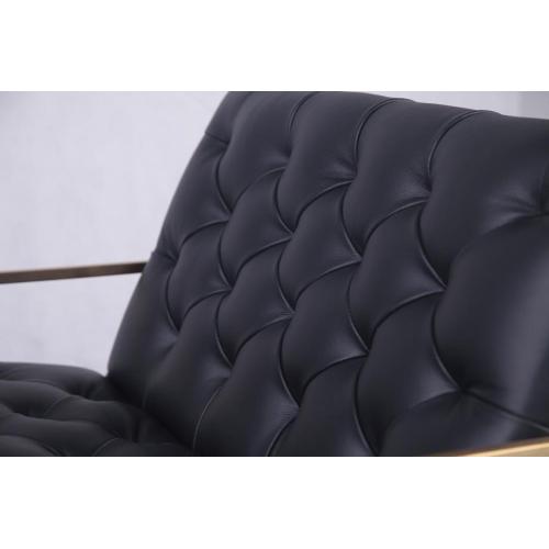 Marsden tufted learen lounge stoel