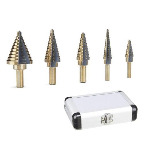 5pcs hss cone bit, установленные в алюминиевом корпусе